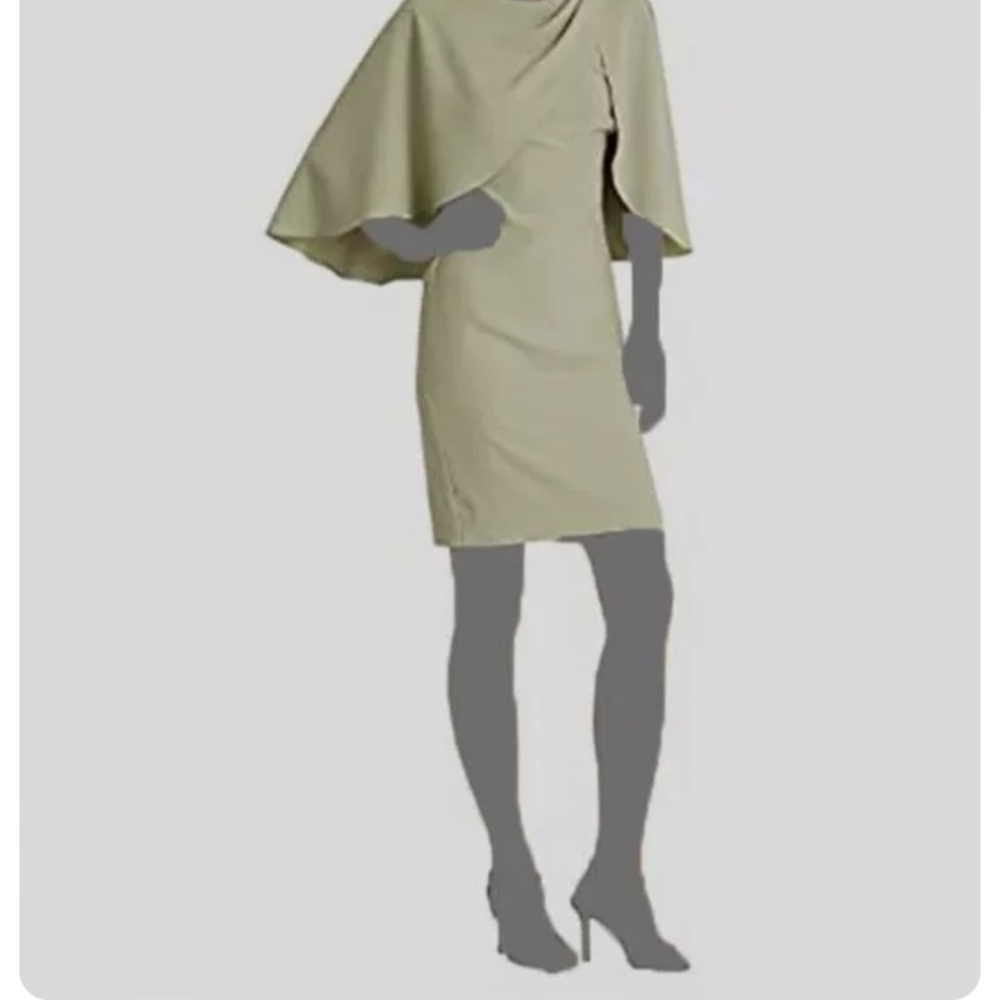 Ralph Lauren Georgette Cape Cocktail Dress Green size 4 worn once
